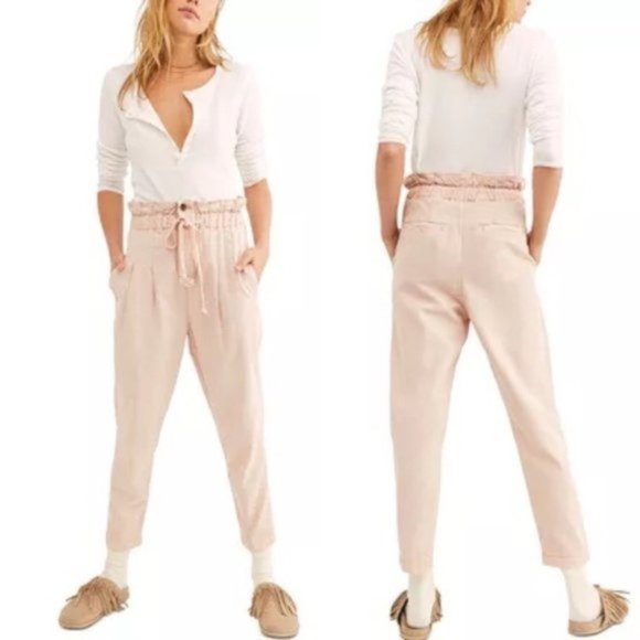 Free People Pants - FREE PEOPLE Margate Pleated Trousers Rose NWT